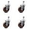 Service Caster 4 Inch High Temp Glass Filled Nylon Wheel Swivel 12mm Threaded Stem Caster Set SCC-TS20S414-GFNSHT-M1215-4 - alternate 1